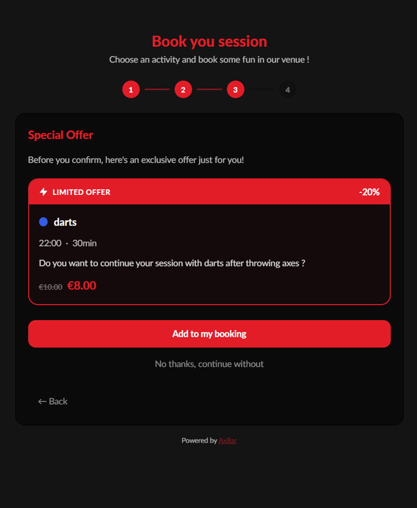 Booking Widget - Date and Time Selection